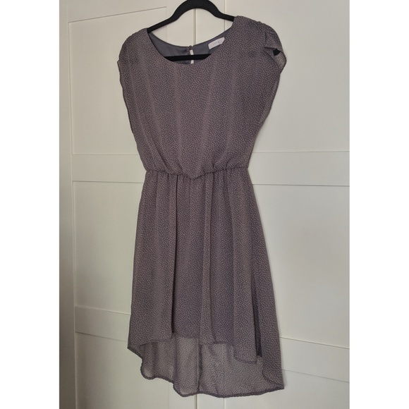 Lush Grey & Pink Polka Dot Dress - Size Medium - Picture 2 of 6